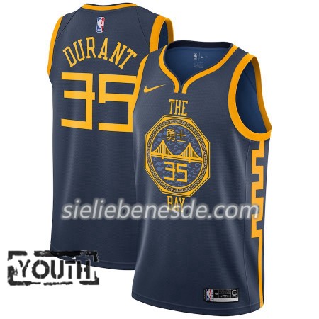 Kinder NBA Golden State Warriors Trikot Kevin Durant 35 2018-19 Nike City Edition Navy Swingman